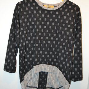 Cotton Innovation maternity shirt black & grey long sleeve Small EUC